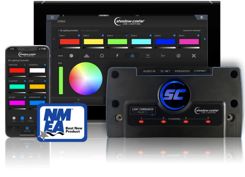 Shadow-Caster Light Commander, NMEA 2000 Lighting Controller, Marine LED Controller, RGB Boat Lights NZ, Shadow-NET Lighting Control, Multi-Zone Lighting Control, Boat Lighting System NZ, Wireless Marine Lighting, Waterproof LED Controller, Music Sync Boat Lights, New Zeland Marine, MDF